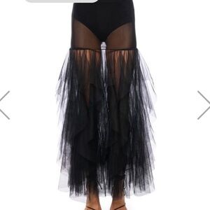 Elegant Black Sheer Tulle Skirt. Size S. Like New